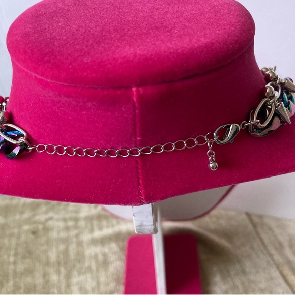 Two Layer Necklace Bullet Punk Gothic spikes | Silver Tone - Picture 6 of 6